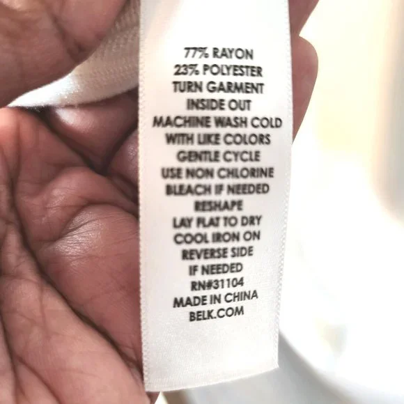 New Directions Ivory Large Scoop Neck Pull Over Sweater W Bottom Side Tie. NWT - Picture 4 of 13